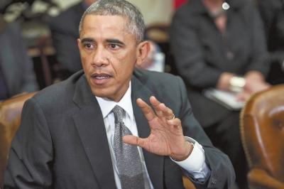 10月6日,奧巴馬在白宮與聯(lián)邦政府高級(jí)衛(wèi)生官員及國(guó)家安全顧問就埃博拉疫情緊急