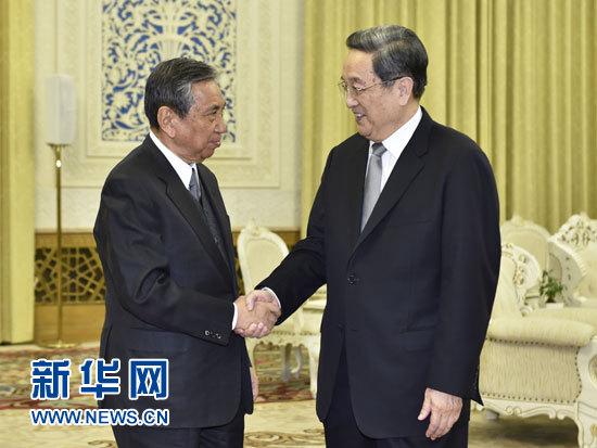 俞正聲會(huì)見(jiàn)日本前眾議長(zhǎng)河野洋平(圖)