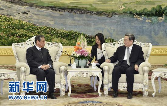 俞正聲會(huì)見(jiàn)日本前眾議長(zhǎng)河野洋平(圖)